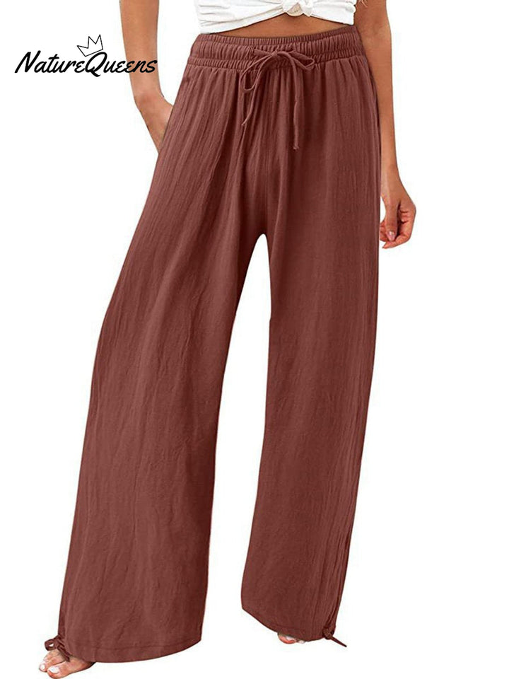 Women's Cotton And Linen Wide Leg Casual Pants