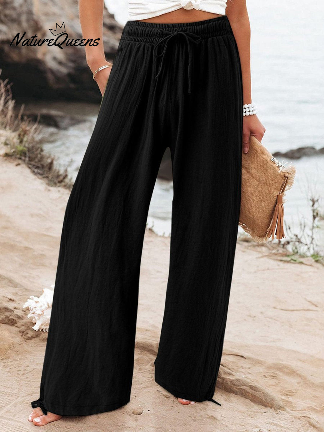 Women's Cotton And Linen Wide Leg Casual Pants