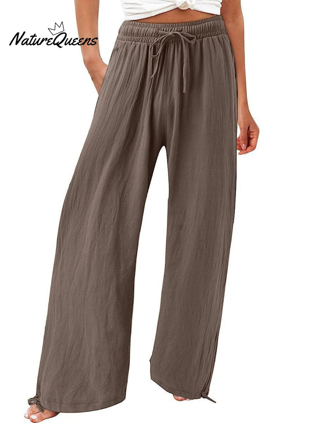 Women's Cotton And Linen Wide Leg Casual Pants