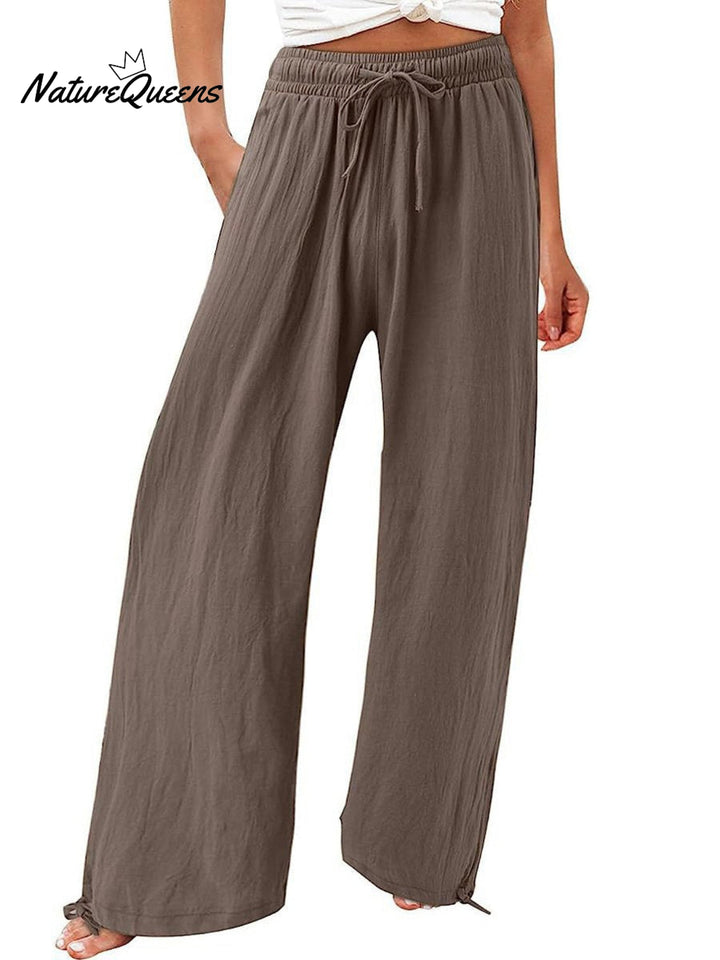 Women's Cotton And Linen Wide Leg Casual Pants
