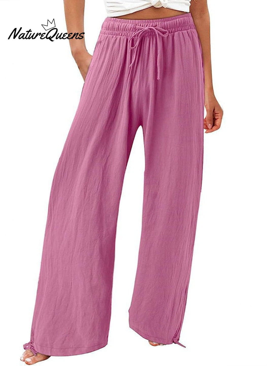 Women's Cotton And Linen Wide Leg Casual Pants