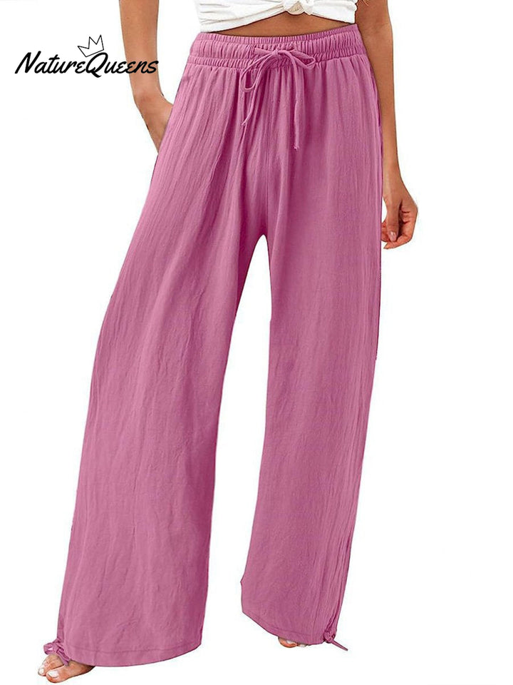 Women's Cotton And Linen Wide Leg Casual Pants