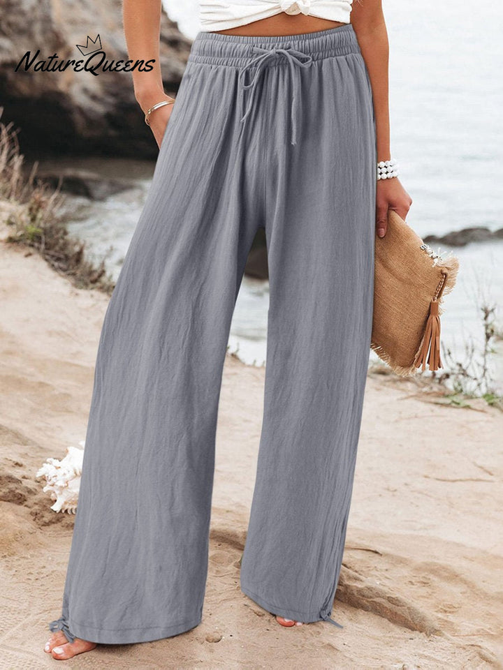 Women's Cotton And Linen Wide Leg Casual Pants