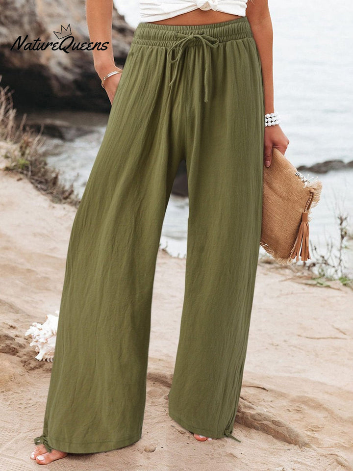 Women's Cotton And Linen Wide Leg Casual Pants