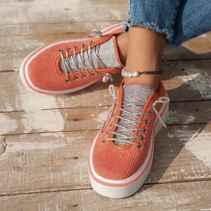 Bianca | Glitter Lace Platform Sneakers