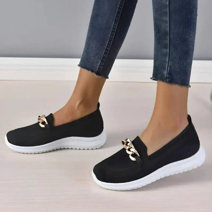 Clara | Knit Comfort Chain Slip-On Sneakers