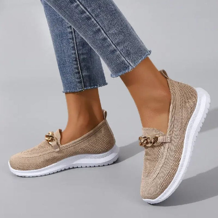 Clara | Knit Comfort Chain Slip-On Sneakers