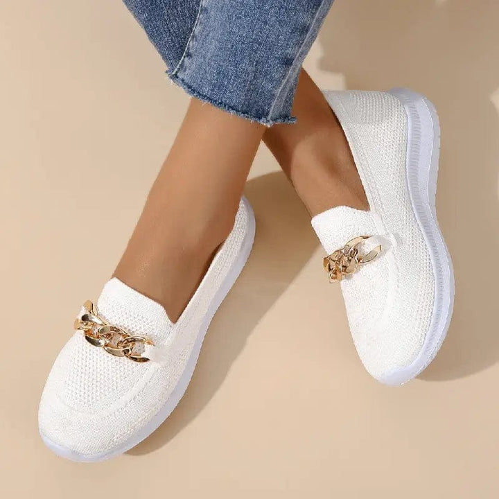 Clara | Knit Comfort Chain Slip-On Sneakers