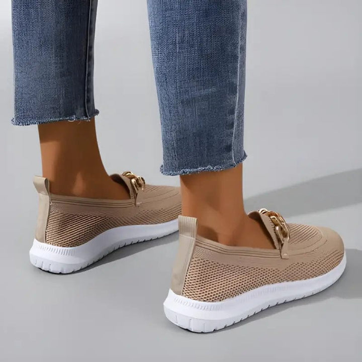 Clara | Knit Comfort Chain Slip-On Sneakers