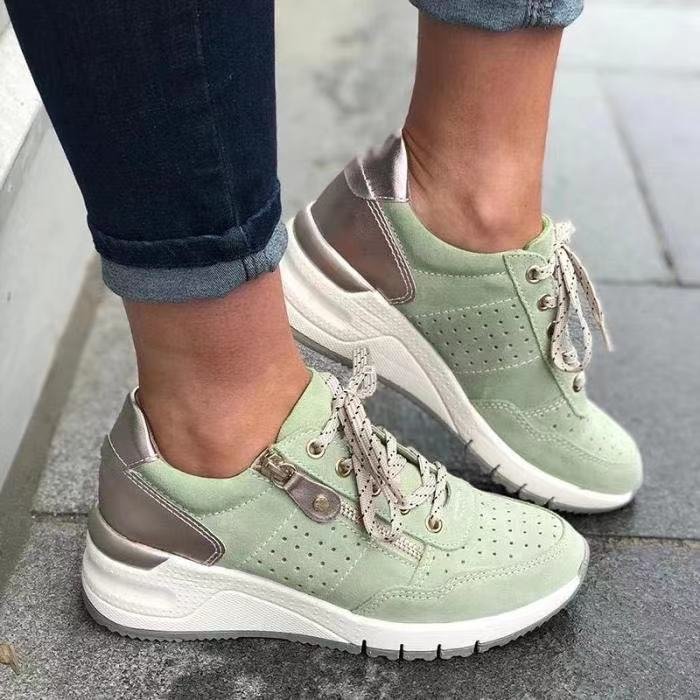 Melanie | Perforated Platform Walking Sneakers