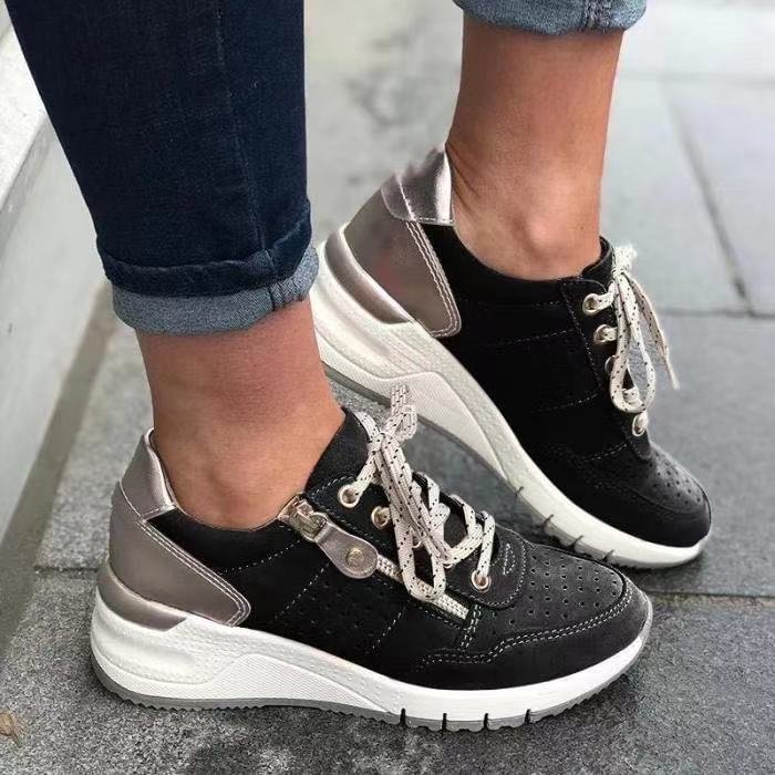 Melanie | Perforated Platform Walking Sneakers