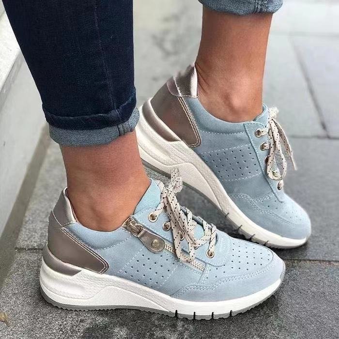 Melanie | Perforated Platform Walking Sneakers