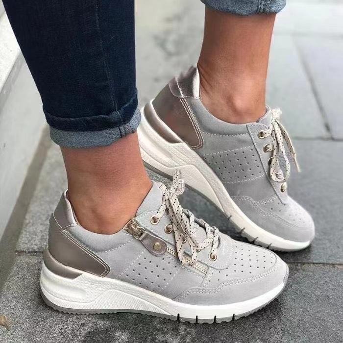 Melanie | Perforated Platform Walking Sneakers