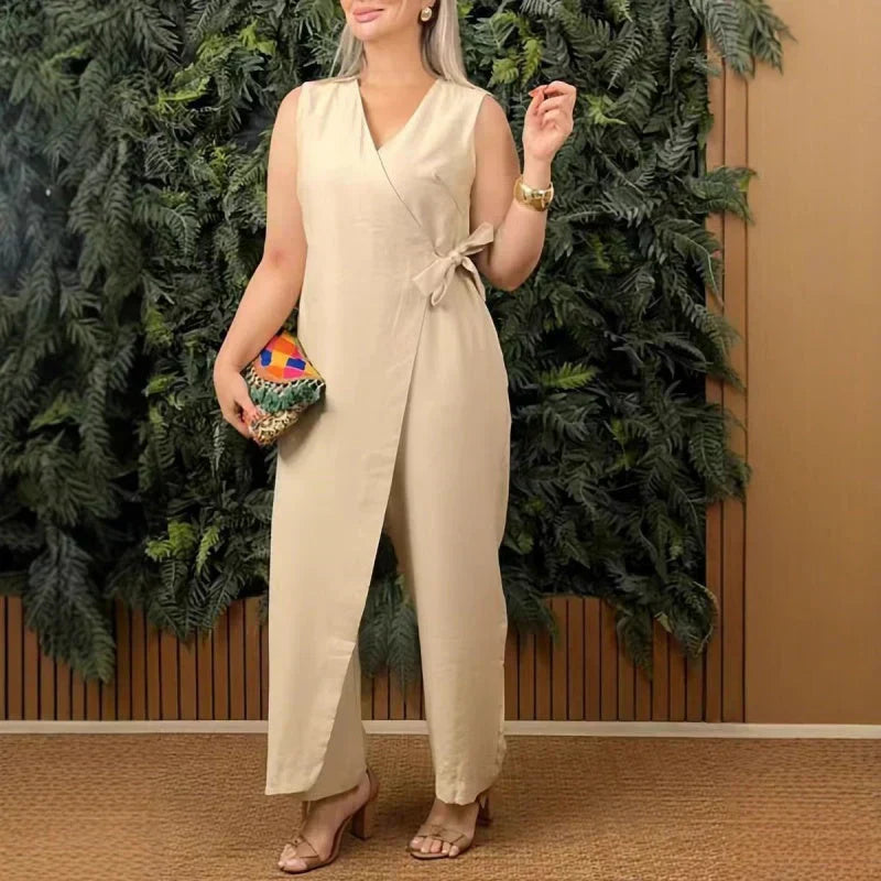 Sandra | Tie-Waist Sleeveless Jumpsuit