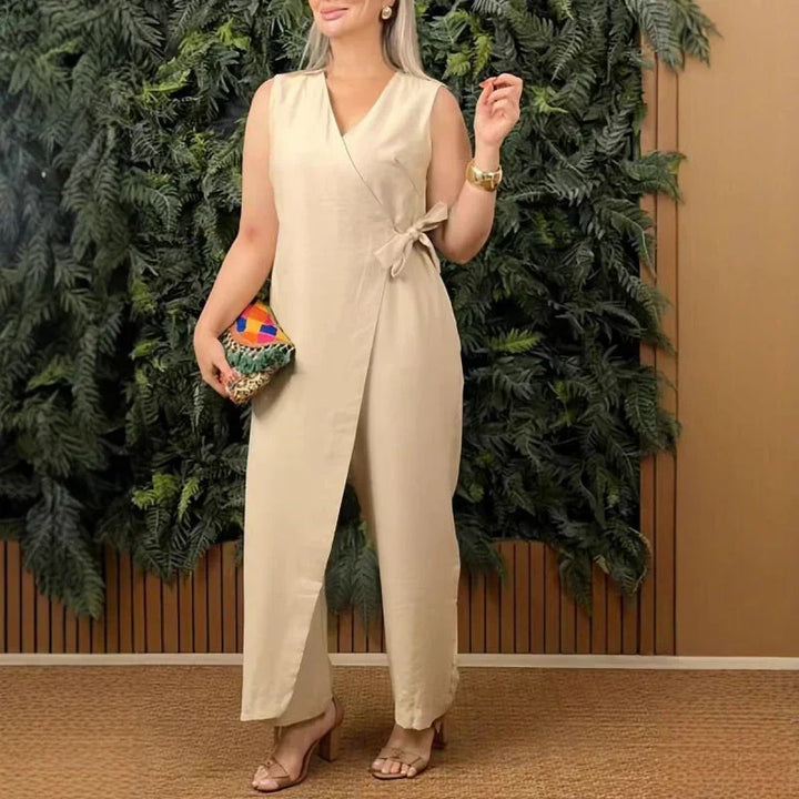 Sandra | Tie-Waist Sleeveless Jumpsuit