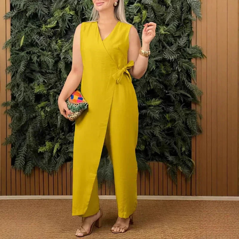 Sandra | Tie-Waist Sleeveless Jumpsuit