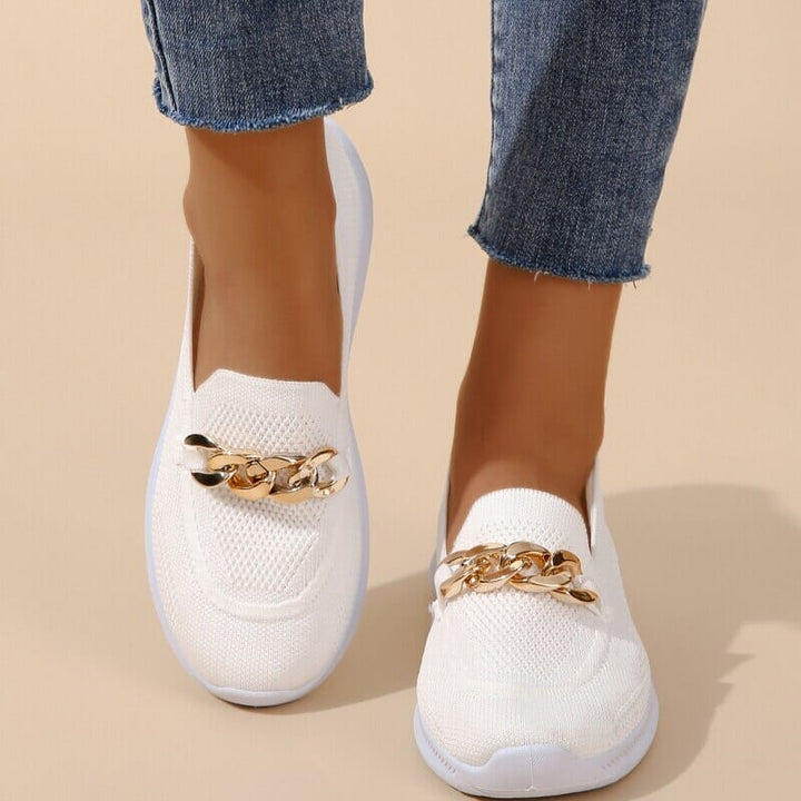 Clara | Knit Comfort Chain Slip-On Sneakers