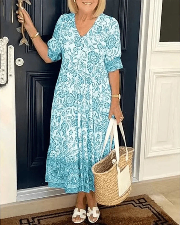 Elaine | Floral Tiered Midi Dress