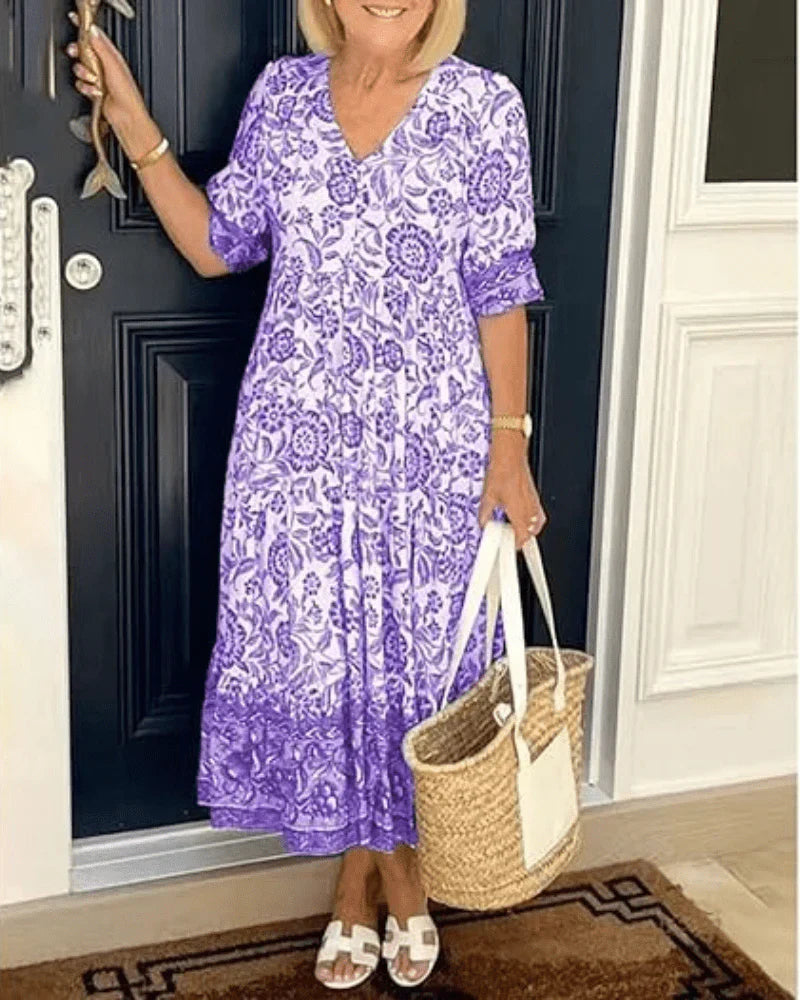 Elaine | Floral Tiered Midi Dress